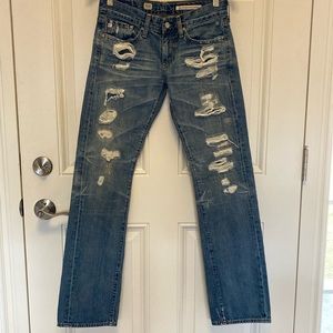 AG jeans size 27R Tomboy boyfriend fit distressed jean
